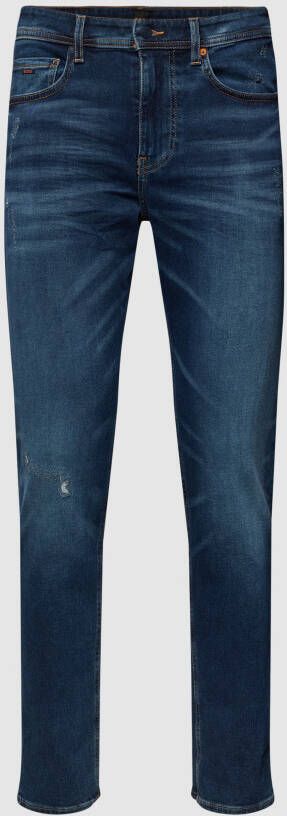 BOSS Casualwear Tapered fit jeans in used-look model 'Taber'