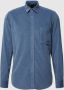 Hugo Boss casual overhemd Relegant wijde fit blauw effen katoen - Thumbnail 1
