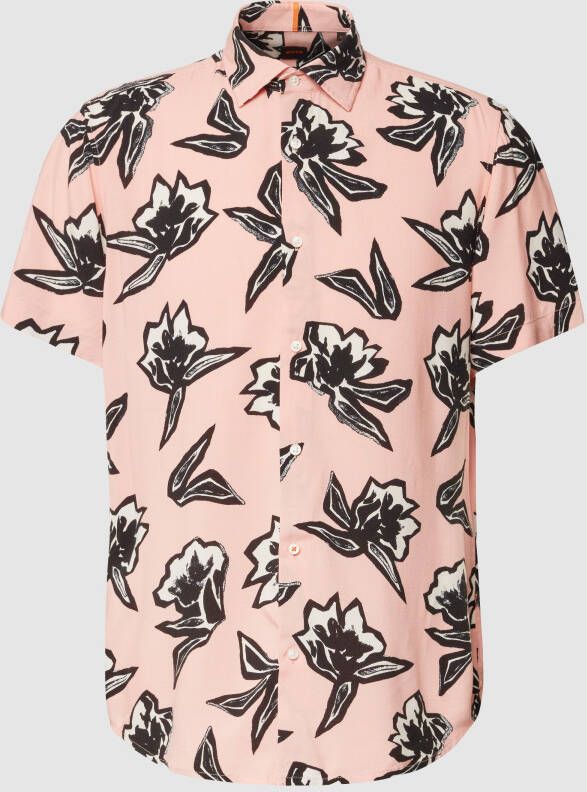 BOSS Casualwear Vrijetijdsoverhemd met all-over bloemenmotief model 'Rash'