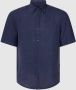Hugo Boss casual overhemd normale fit donkerblauw effen linnen - Thumbnail 2