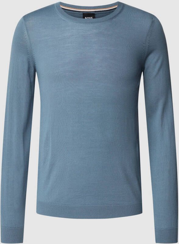 Boss Gebreide pullover met binnenstebuitennaden model 'Leno'