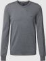 Boss Gebreide pullover met geribde V-hals model 'Baram' - Thumbnail 1