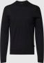 Hugo Boss Minimalistische Virgin Wool Trui Black Heren - Thumbnail 1