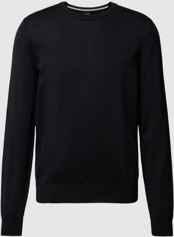 Boss Gebreide pullover met labelstitching model 'Botto'