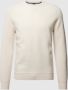 Hugo Boss Regular Fit Katoen en Virgin Wol Trui White Heren - Thumbnail 1