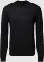 Hugo Boss Minimalistische Virgin Wool Trui Black Heren - Thumbnail 1