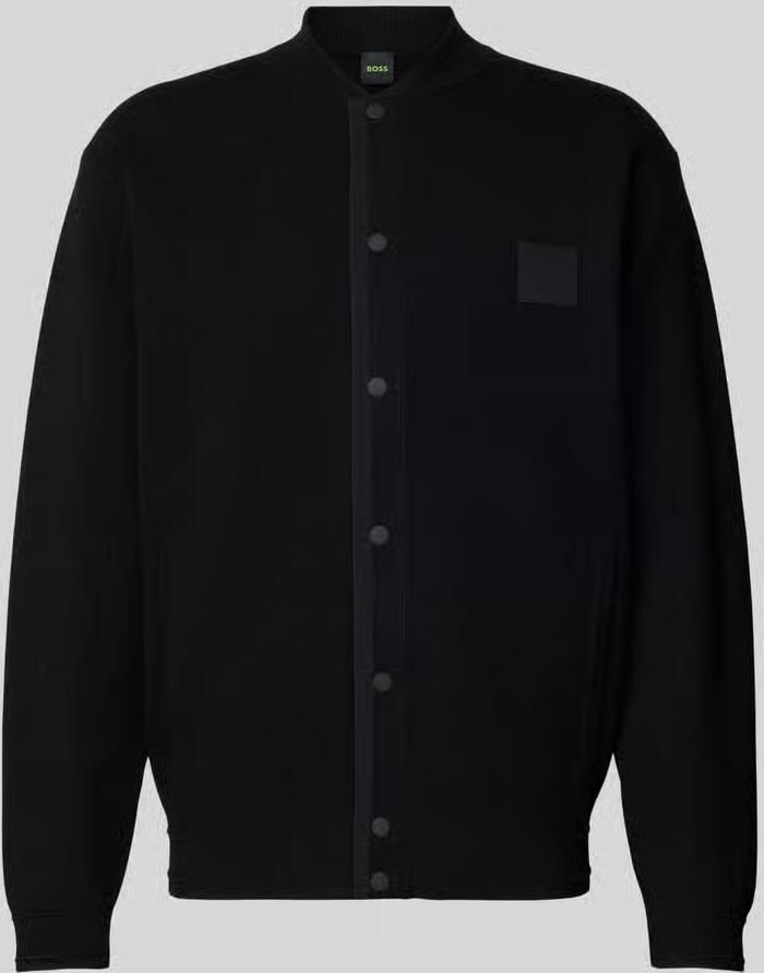 BOSS Green Gebreid jack met labelpatch model 'Drop Needle' - Foto 2