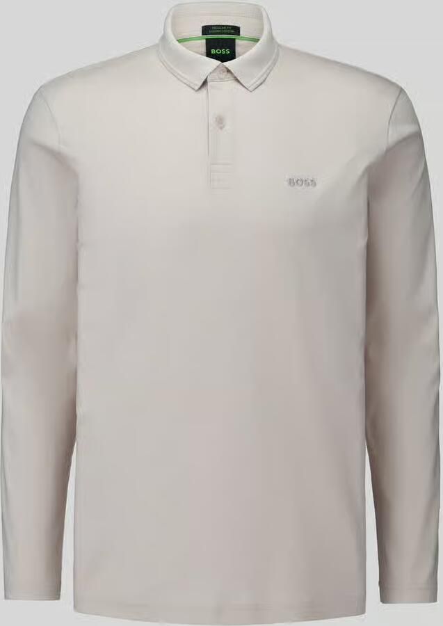 BOSS Green Poloshirt met logopatch model 'Pirol'