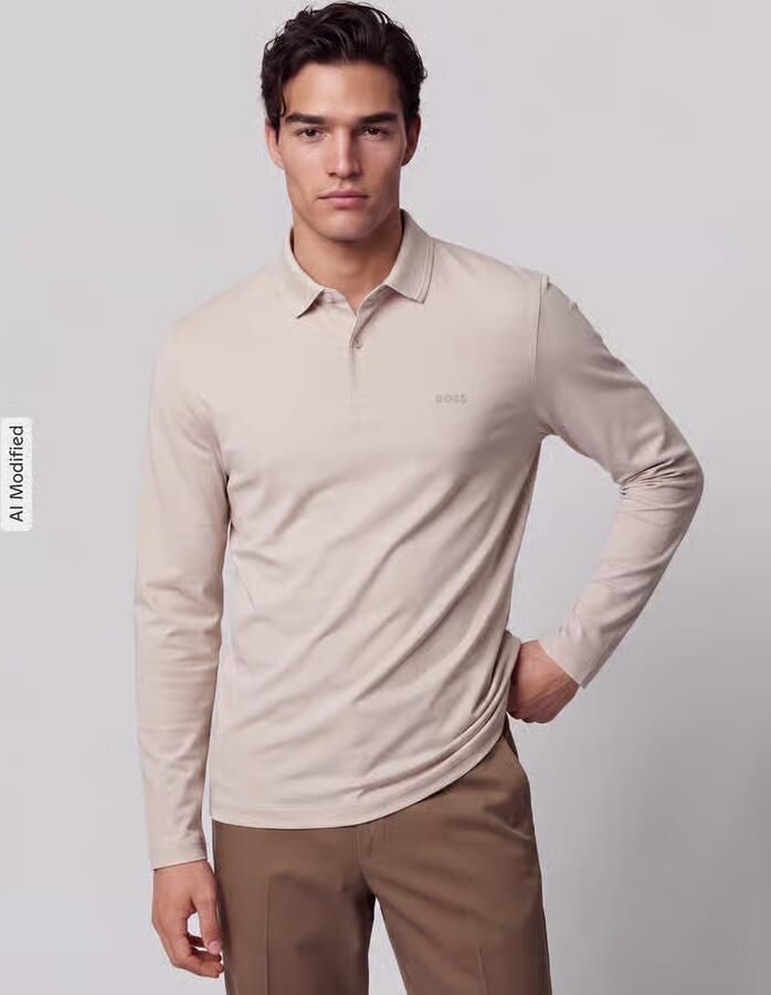 BOSS Green Poloshirt met logopatch model 'Pirol' - Foto 2