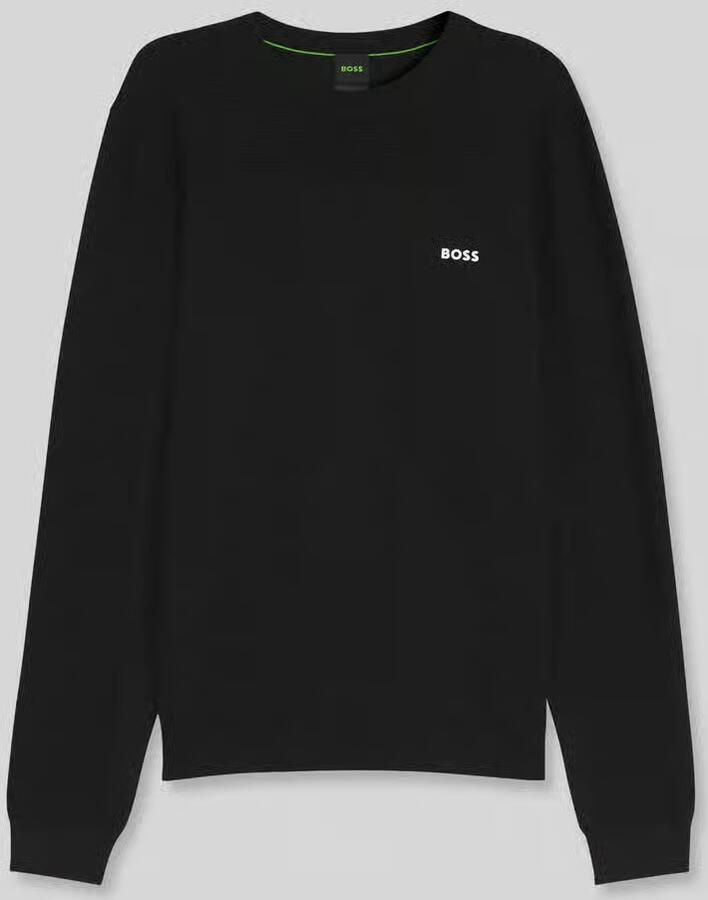 BOSS GREEN Gebreide trui KN Momentum-X CN Ronde hals Regular Fit contrast HD-logo