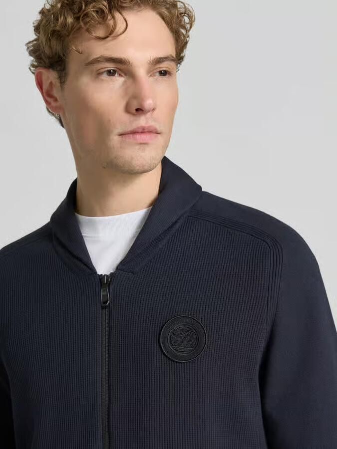 BOSS Green regular fit gebreid jack van viscosemix model 'KN_UNION FZ'