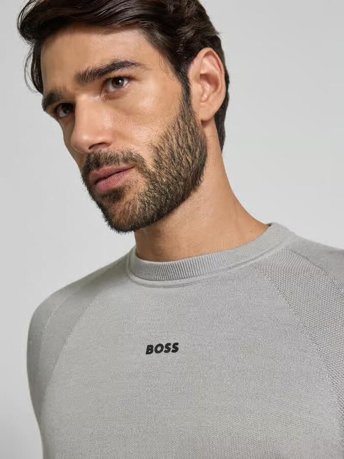BOSS Green Regular fit gebreide pullover met wol