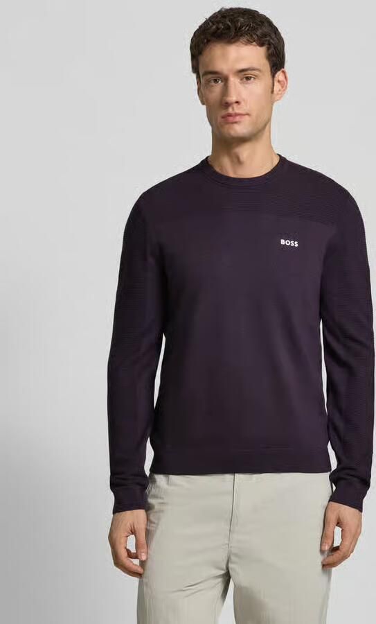 BOSS Green Regular fit gebreide pullover met wol model 'MOMENTUM' - Foto 3