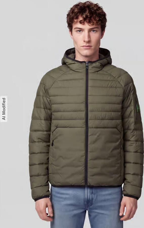 BOSS Green Regular fit gewatteerd jack met capuchon model 'OW_Urbanex' - Foto 3