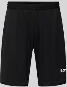 BOSS Green Regular fit korte broek met labelopschrift model 'TOC SPIN 9 INCH'