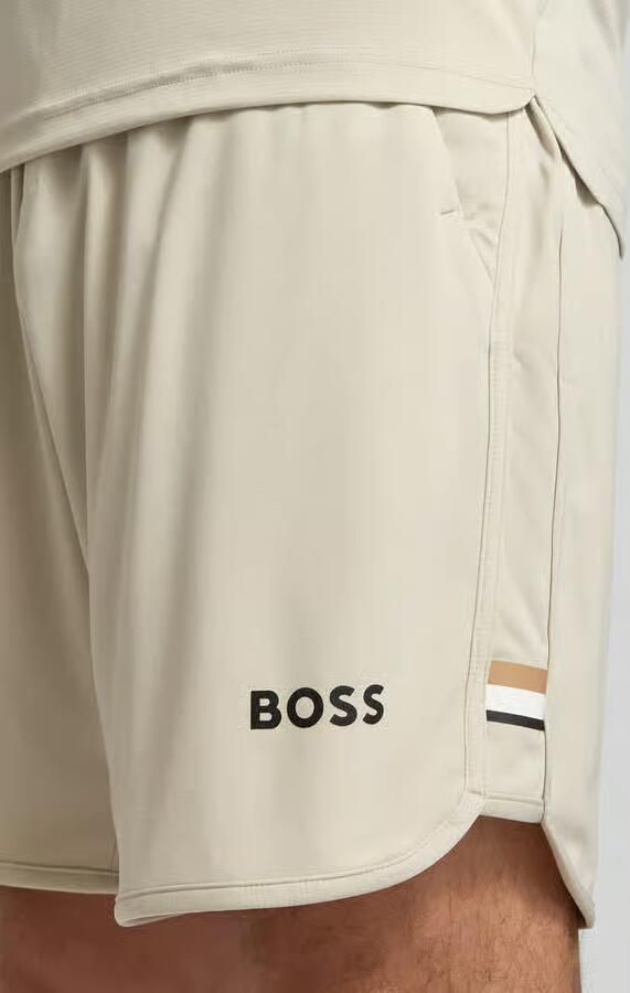 BOSS Green Regular fit korte broek met labelopschrift model 'TOC SPIN 9 INCH'