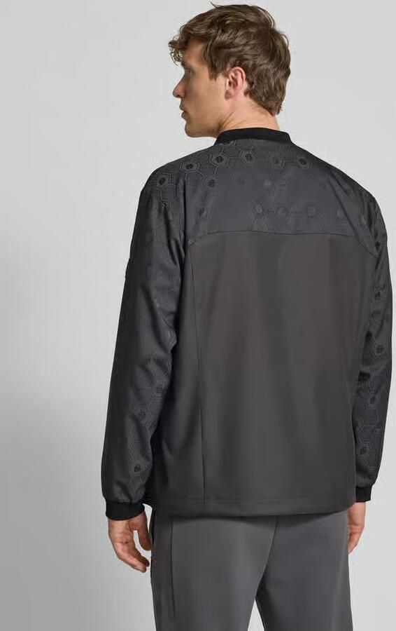 BOSS Green Regular fit lange bomberjack met tweewegritssluiting