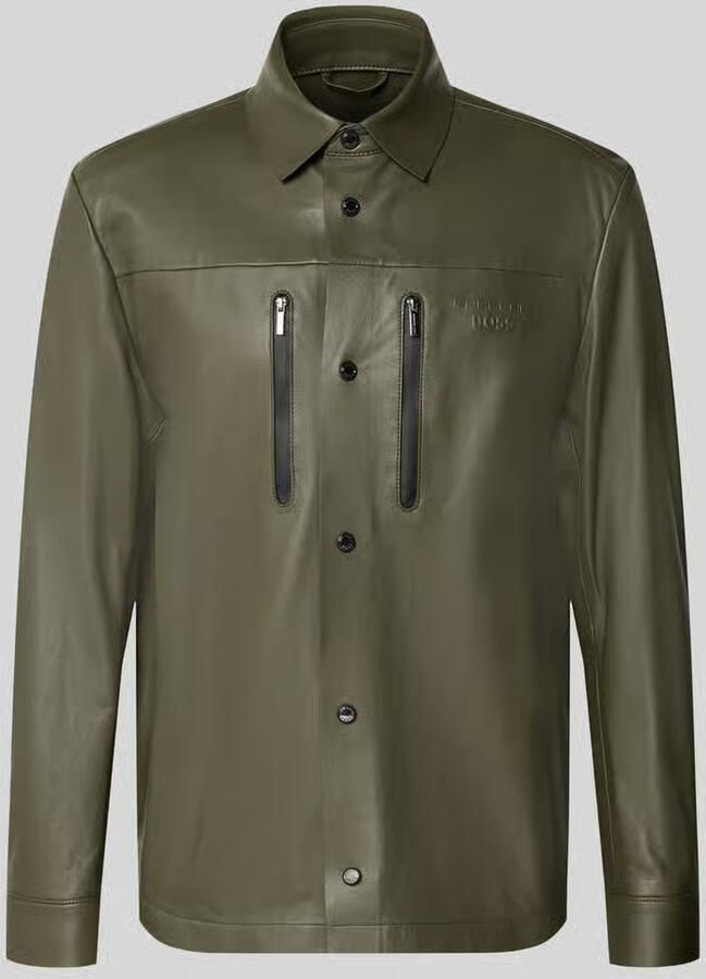 BOSS Green regular fit leren jack van echt lamsleer model 'LH_PS SPIRIT70 ST' Porsche x BOSS - Foto 2