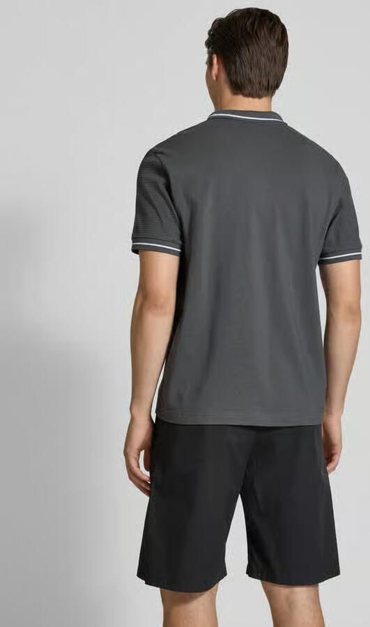 BOSS Green Regular fit poloshirt met labelstitching