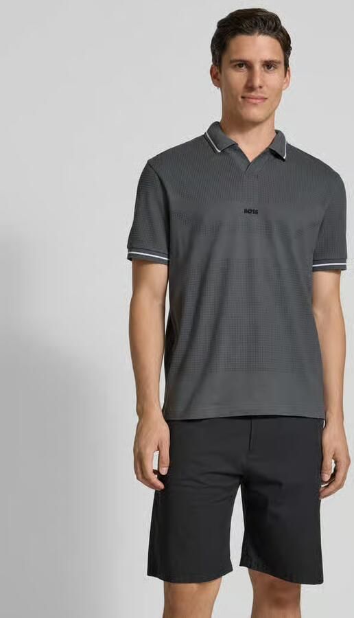 BOSS Green Regular fit poloshirt met labelstitching - Foto 2