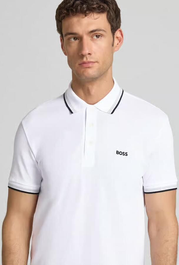 BOSS Green Regular fit poloshirt met labelstitching model 'Paddy' - Foto 15