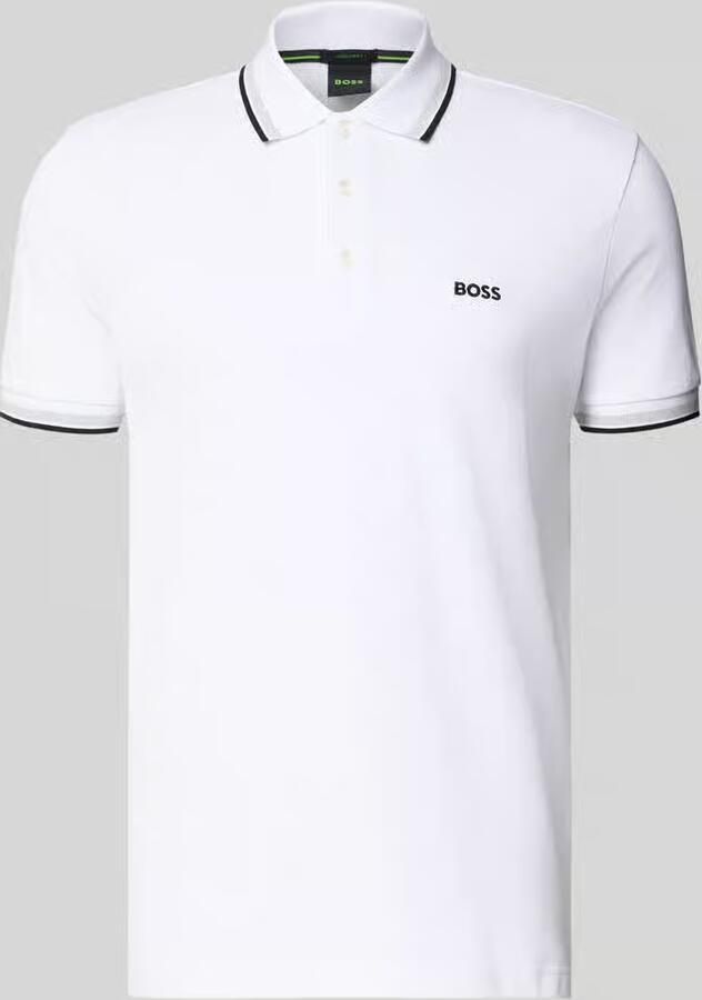 BOSS Green Regular fit poloshirt met labelstitching model 'Paddy' - Foto 10
