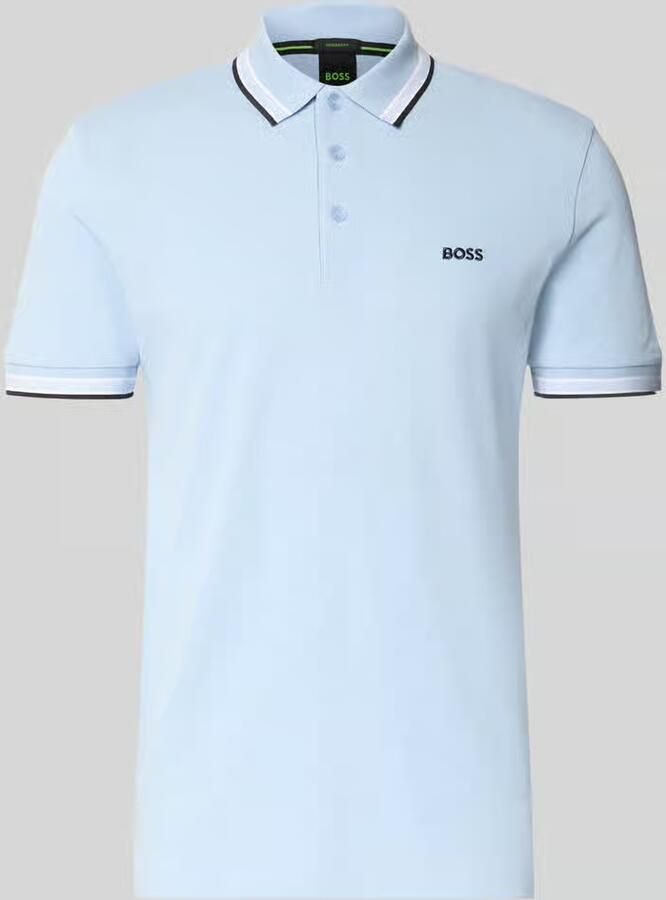 BOSS Green Regular fit poloshirt met labelstitching model 'Paddy' - Foto 4