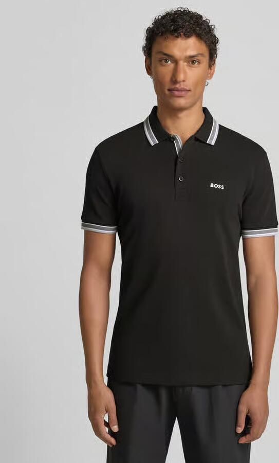 Hugo Boss Heren Polo met Details en Contrast Logo Model 50469055 Paddy Donkerblauwe Kleur Blue Heren - Foto 7