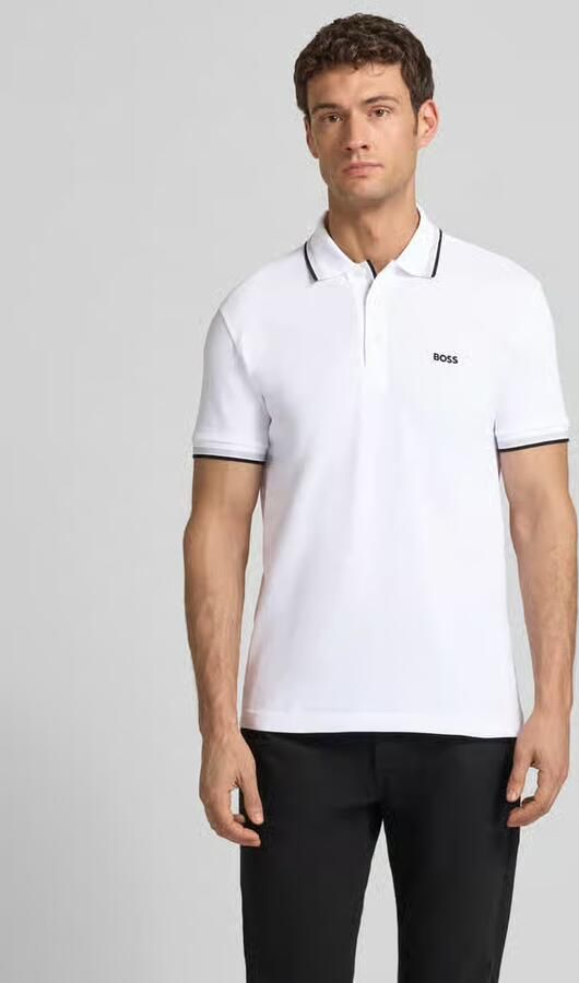 BOSS Green Regular fit poloshirt met labelstitching model 'Paddy' - Foto 13