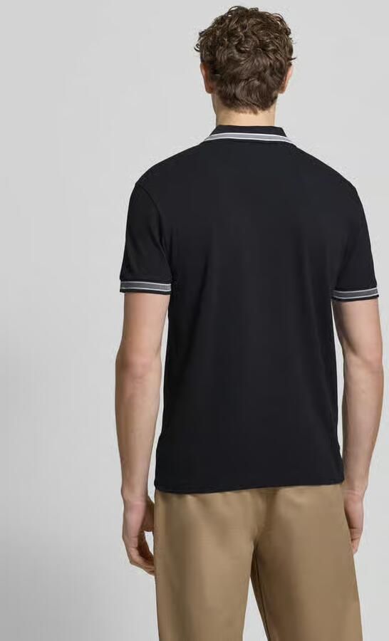 Hugo Boss Heren Polo met Details en Contrast Logo Model 50469055 Paddy Kleur Zwart Black Heren - Foto 4