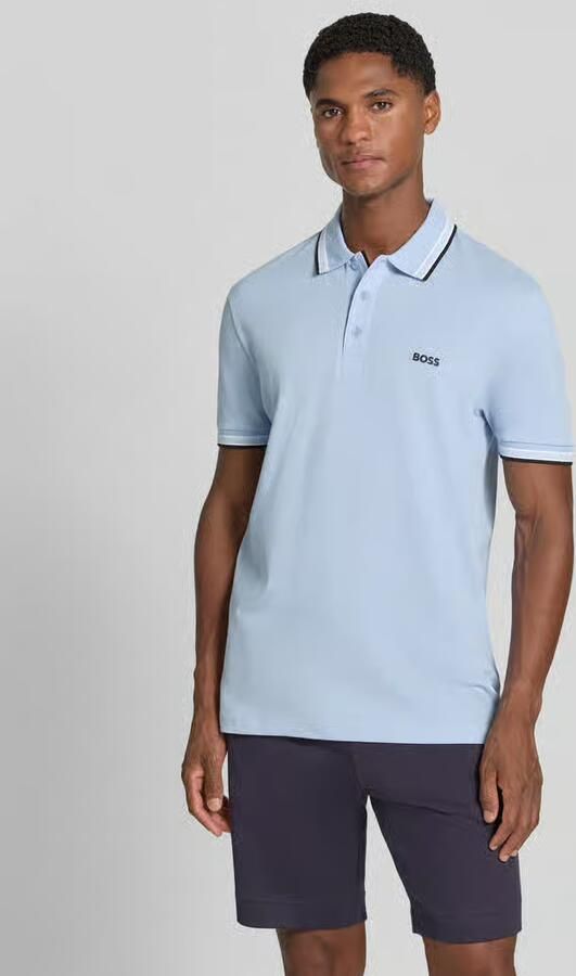 BOSS Green Regular fit poloshirt met labelstitching model 'Paddy' - Foto 6