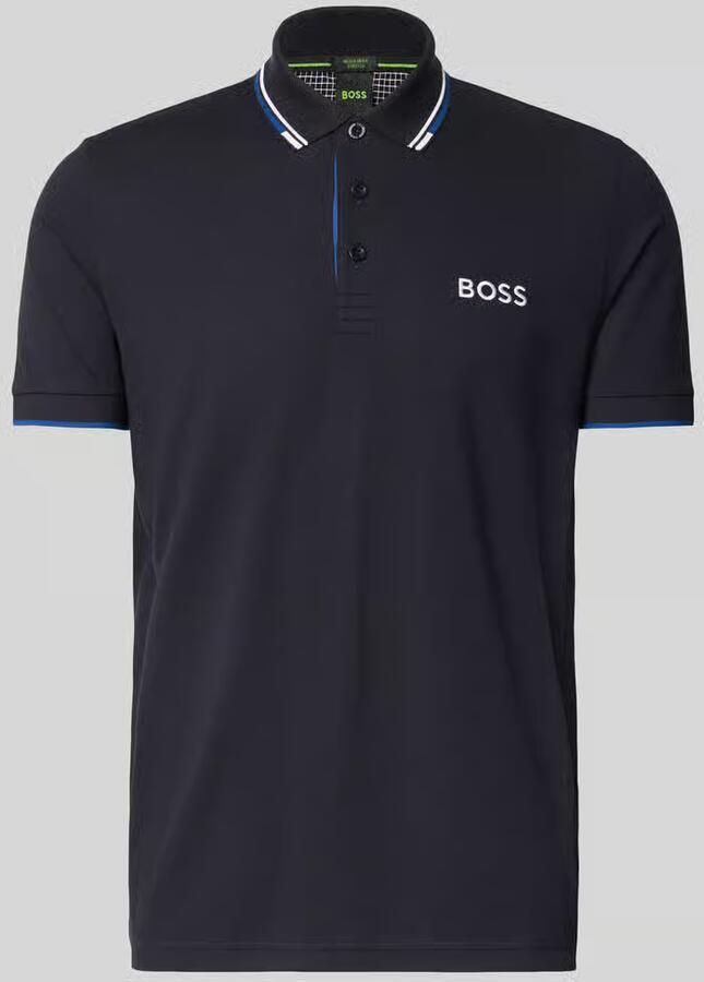 BOSS Green Regular fit poloshirt met labelstitching model 'Paddy' - Foto 5