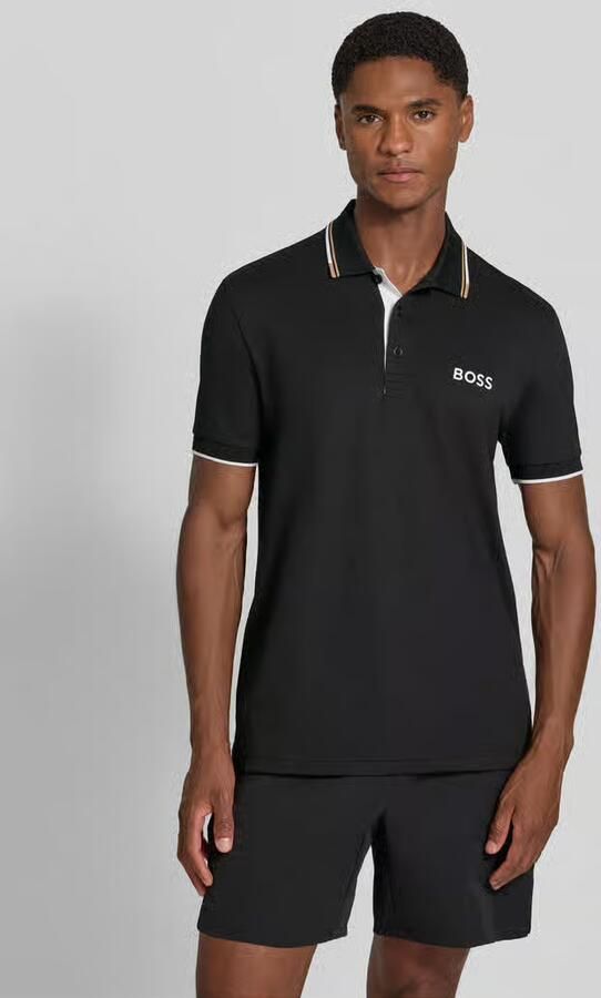 BOSS Green Regular fit poloshirt met labelstitching model 'Paddy' - Foto 5