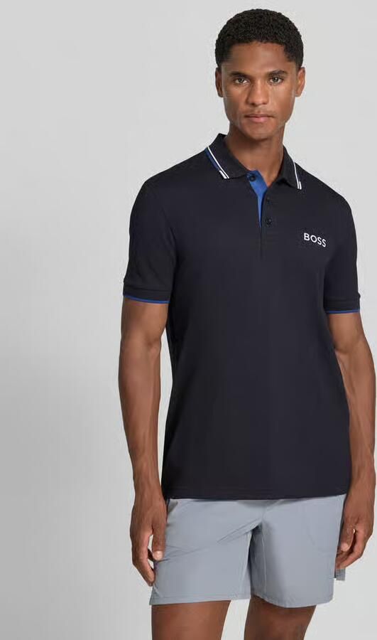 BOSS Green Regular fit poloshirt met labelstitching model 'Paddy' - Foto 7