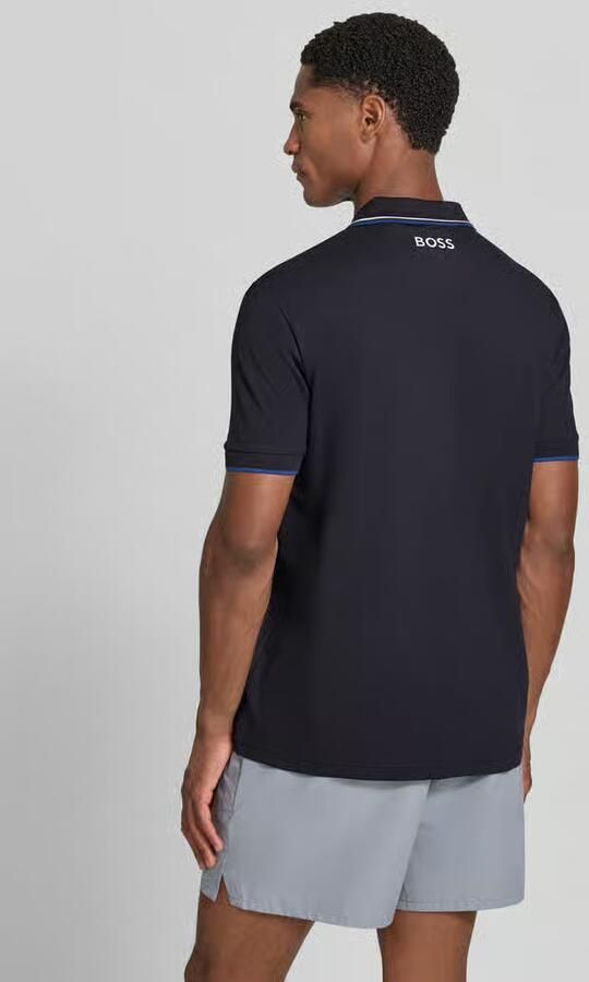 BOSS Green Regular fit poloshirt met labelstitching model 'Paddy' - Foto 5