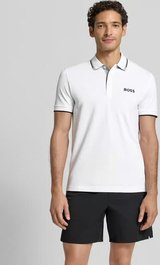 BOSS Green Regular fit poloshirt met labelstitching model 'Paddy' - Foto 7