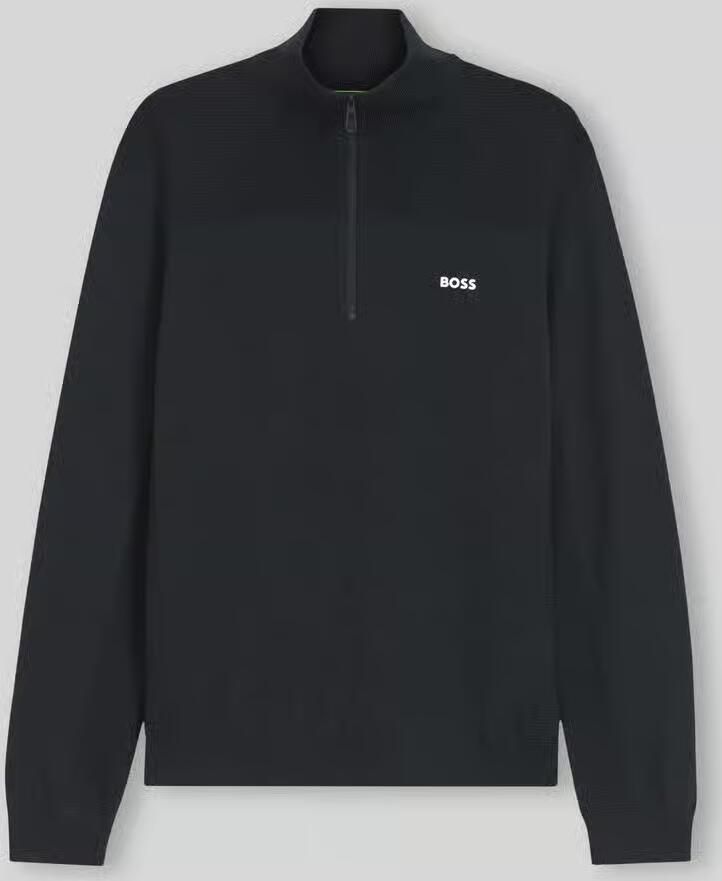 BOSS Green Regular fit pullover met scheerwol model 'KN_Momentum-X QZ' - Foto 5