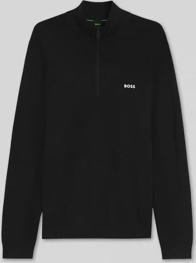 BOSS Green Regular fit pullover met scheerwol model 'KN_Momentum-X QZ' - Foto 6