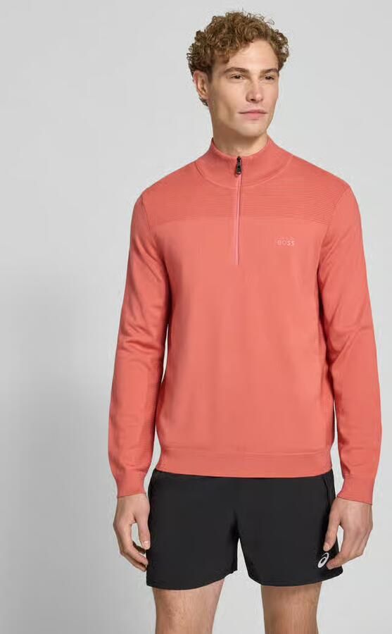 BOSS Green Regular fit pullover met scheerwol model 'KN_Momentum-X QZ' - Foto 3