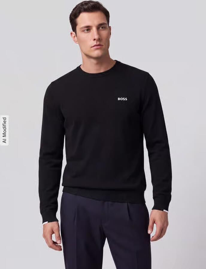 BOSS Green Regular fit gebreide pullover van puur katoen model 'EVER X' - Foto 2