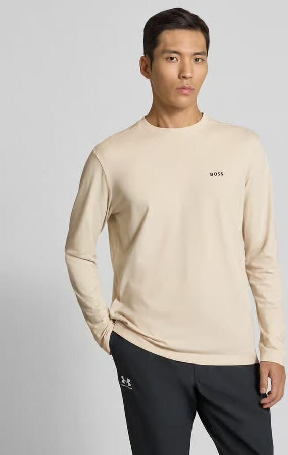BOSS Green Regular fit shirt met lange mouwen van katoenmix model 'TEE LONG' - Foto 3
