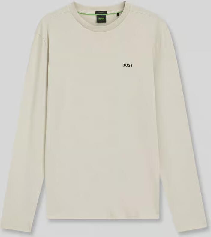 BOSS Green Regular fit shirt met lange mouwen van katoenmix model 'Tee Long'