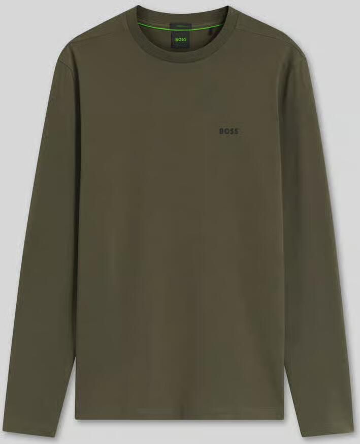 BOSS Green Regular fit shirt met lange mouwen van katoenmix model 'Tee Long'