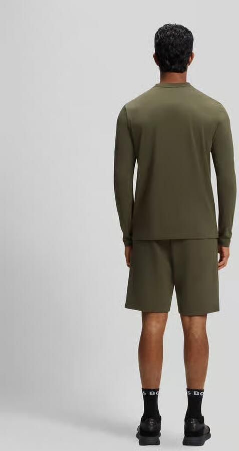 BOSS Green Regular fit shirt met lange mouwen van katoenmix model 'Tee Long' - Foto 2