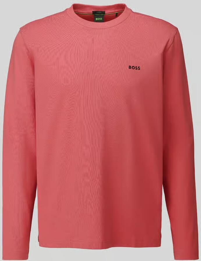 BOSS Green Regular fit shirt met lange mouwen van katoenmix model 'Tee Long'