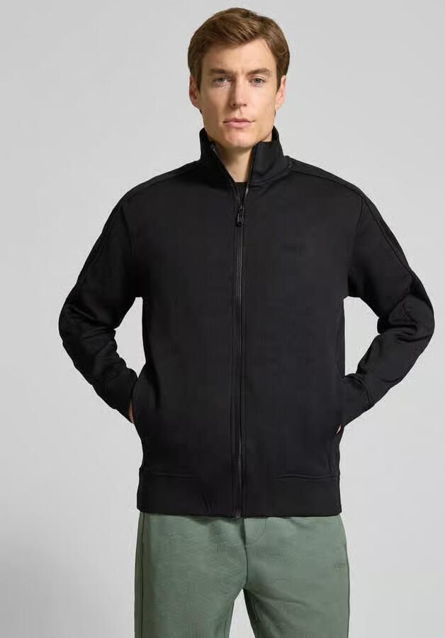 BOSS GREEN Sweatvest Mirror Platte gebreide kraag regular fit ritssluiting gewatteerde jacquard - Foto 2