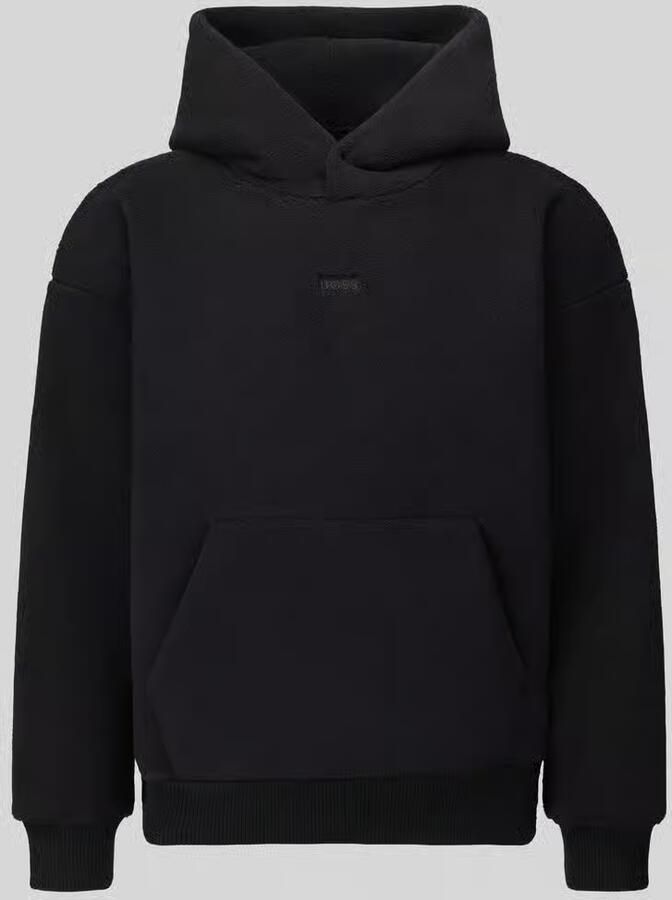 BOSS Green Regular fit sweatshirt met capuchon van teddyfleece