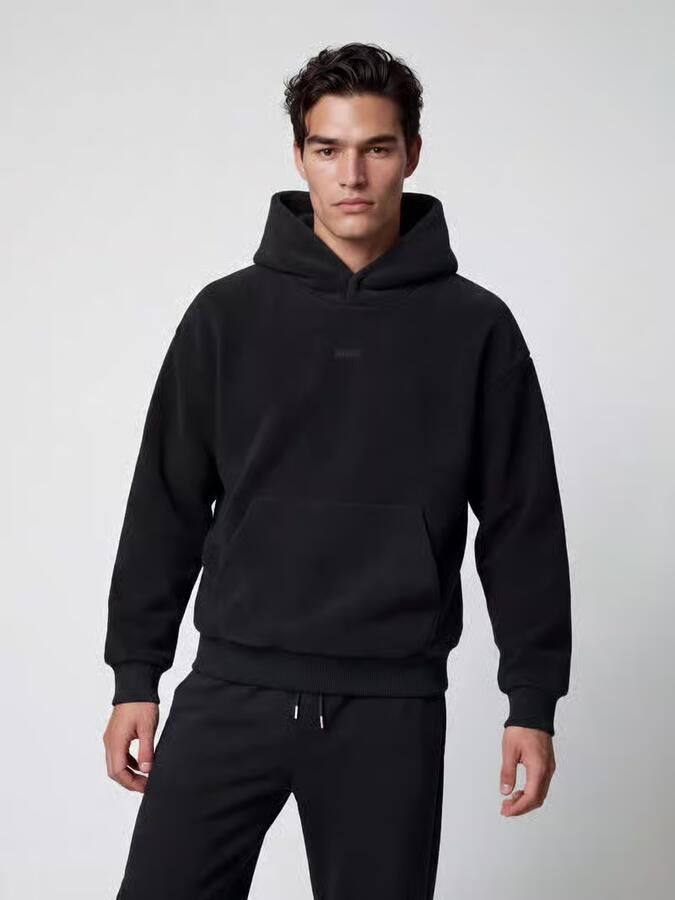 BOSS Green Regular fit sweatshirt met capuchon van teddyfleece - Foto 3