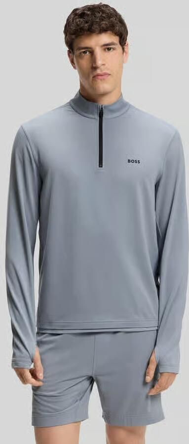 BOSS Green Regular Fit sweatshirt met opstaande kraag model 'SW_Active QZ' - Foto 3