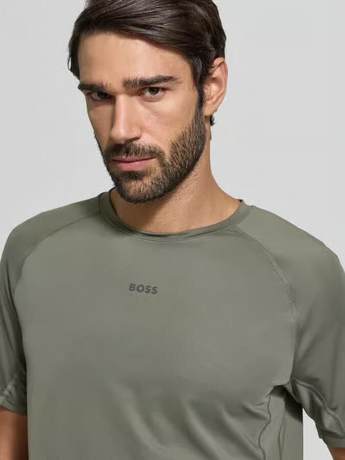 BOSS Green Regular fit T-shirt met flatnocknaden model 'TEE ACTIVE 1' - Foto 2